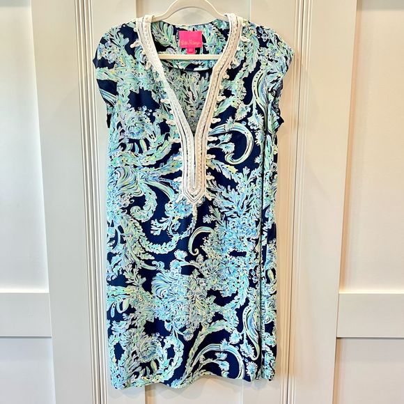 Lilly Pulitzer Dresses & Skirts - Lilly Pulitzer Madia Tunic Dress High Tide Navy Scuba Doo Size L
